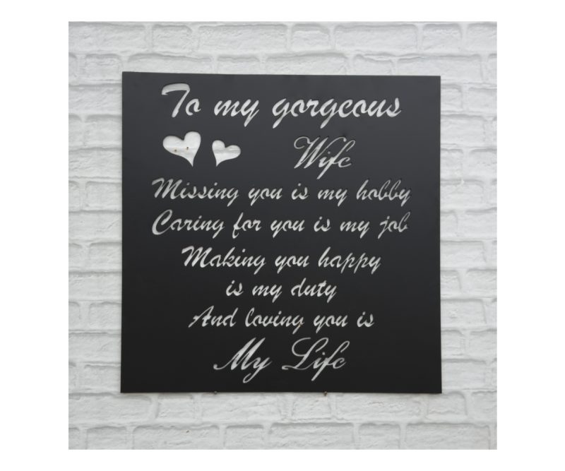 To My Gorgeous Wife Plaque