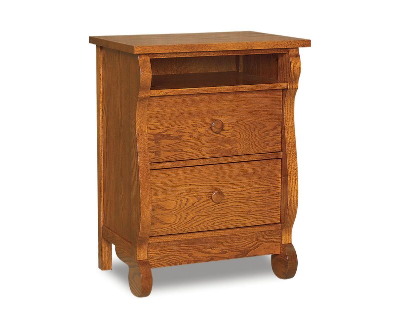 Old Classic Sleigh 2 Drawer Open Nightstand