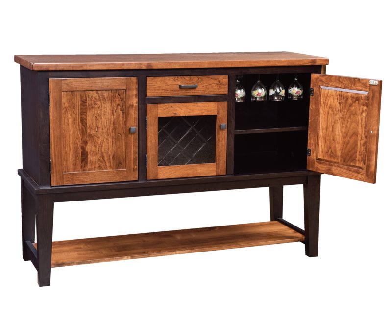 Settlers Buffet With Wine Rack and Shelf