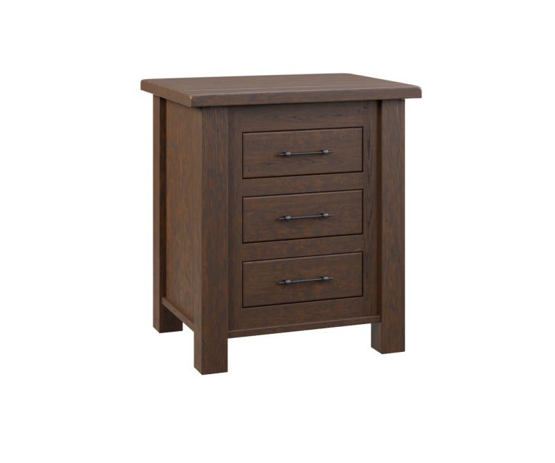 Early American 3 Drawer Nightstand