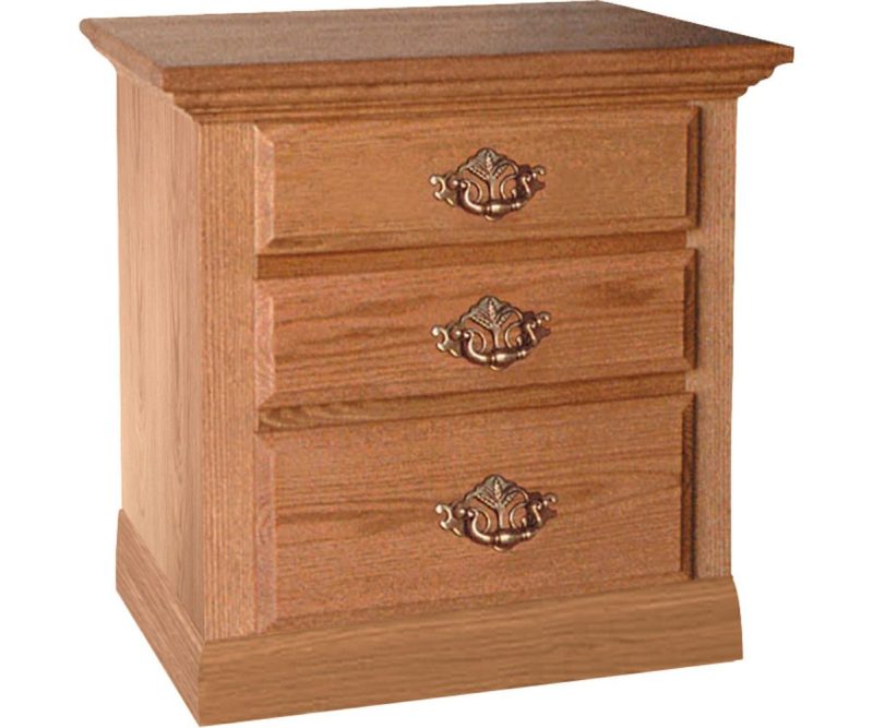 Traditional 3 Drawer Nightstand
