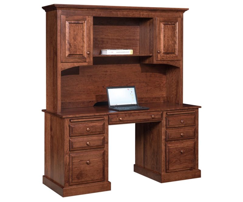 Traditional Double Pedestal Desk & Hutch
