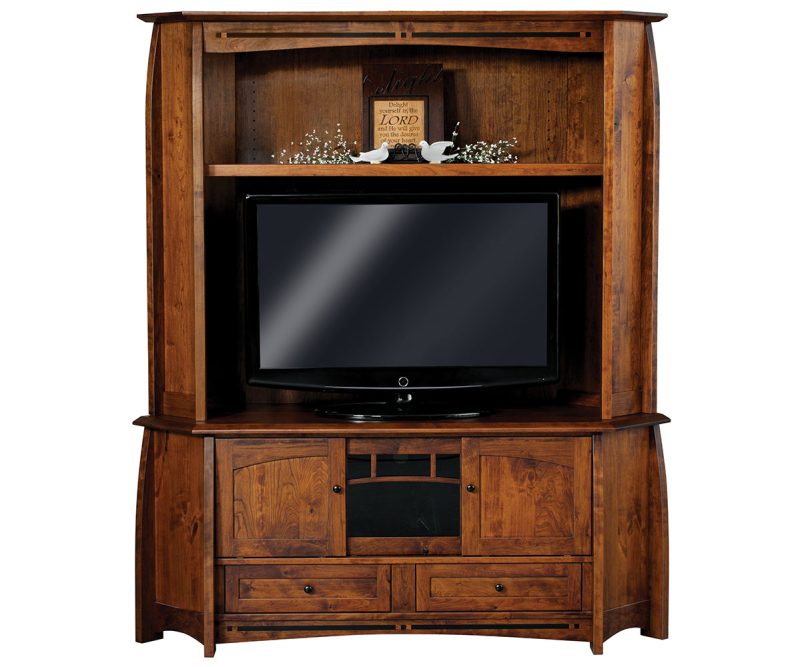 Boulder Creek Corner Media Console with Hutch