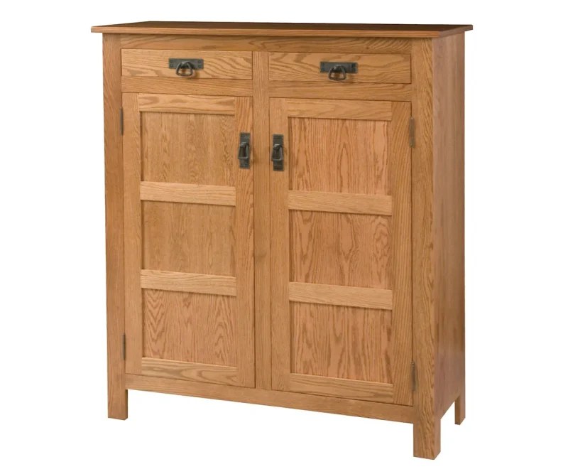 Mission Reverse Panel Pie Safe With Drawers - Three Panel Door